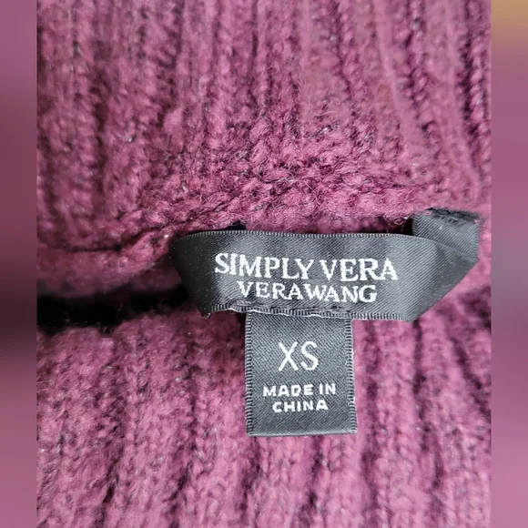 Simply Vera by Vera Wang Oversized Ribbed Turtleneck Sweater size XS - Picture 4 of 6